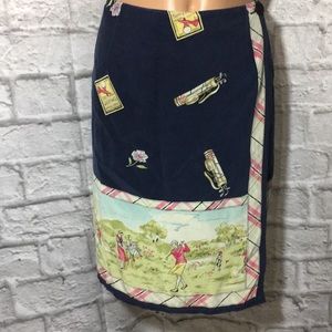 Chelsea Campbell Petites 100% Silk Golf Wrap Skirt